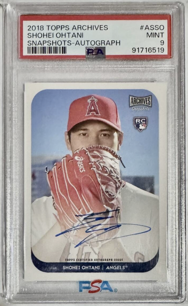 Carta PSA 9 Shohei Ohtani autografiada